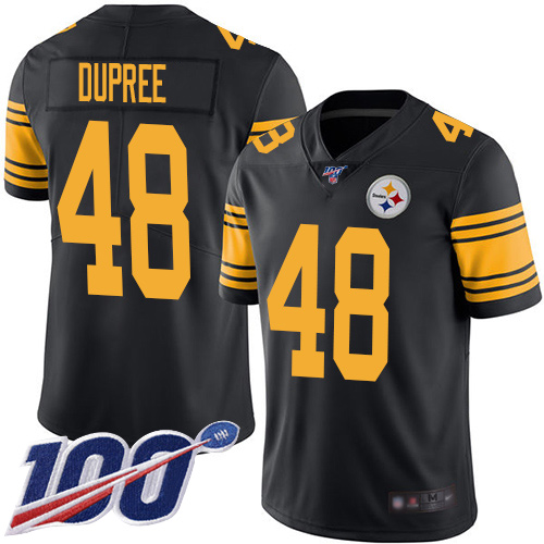 Men Pittsburgh Steelers Football #48 Limited Black Bud Dupree 100th Season Rush Vapor Untouchable Nike NFL Jersey->women nfl jersey->Women Jersey